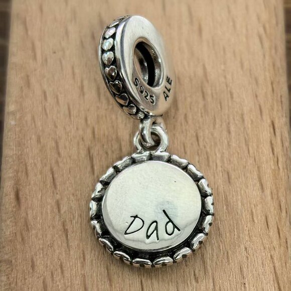 Pandora Dad Exclusive Dangle Charm Love Dad Gift Pendant, S925 Silver Bracelets - Picture 2 of 4